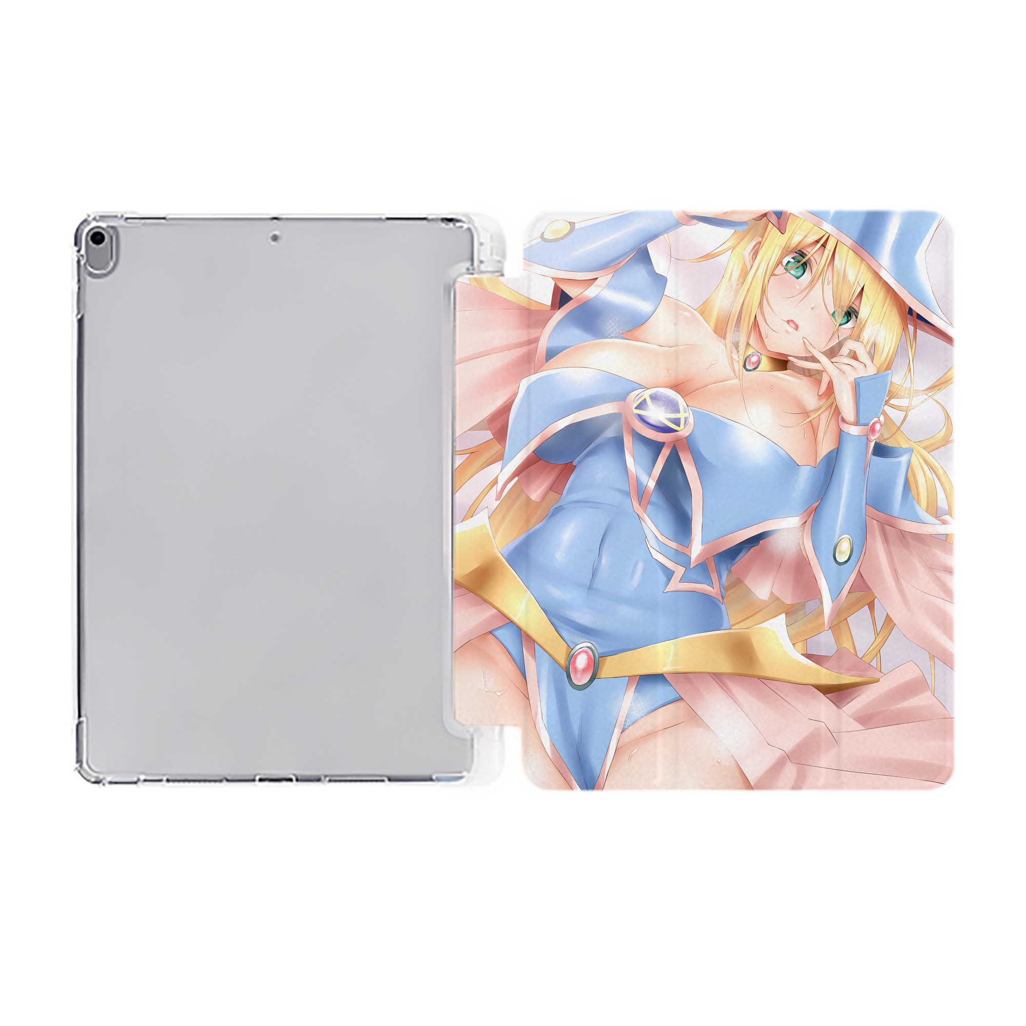 （画像用） 遊☆戯☆王 Yu-Gi-Oh! IPad ケース ペン収納付き 三つ折りスタンド PUレザー×シリコン 対応機種9.5/10.5/10.9インチ